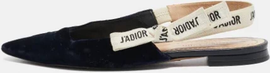 Dior Vintage Pre-owned Velvet flats Blue Dames