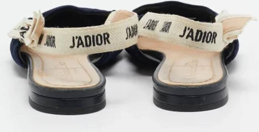 Dior Vintage Pre-owned Velvet flats Blue Dames