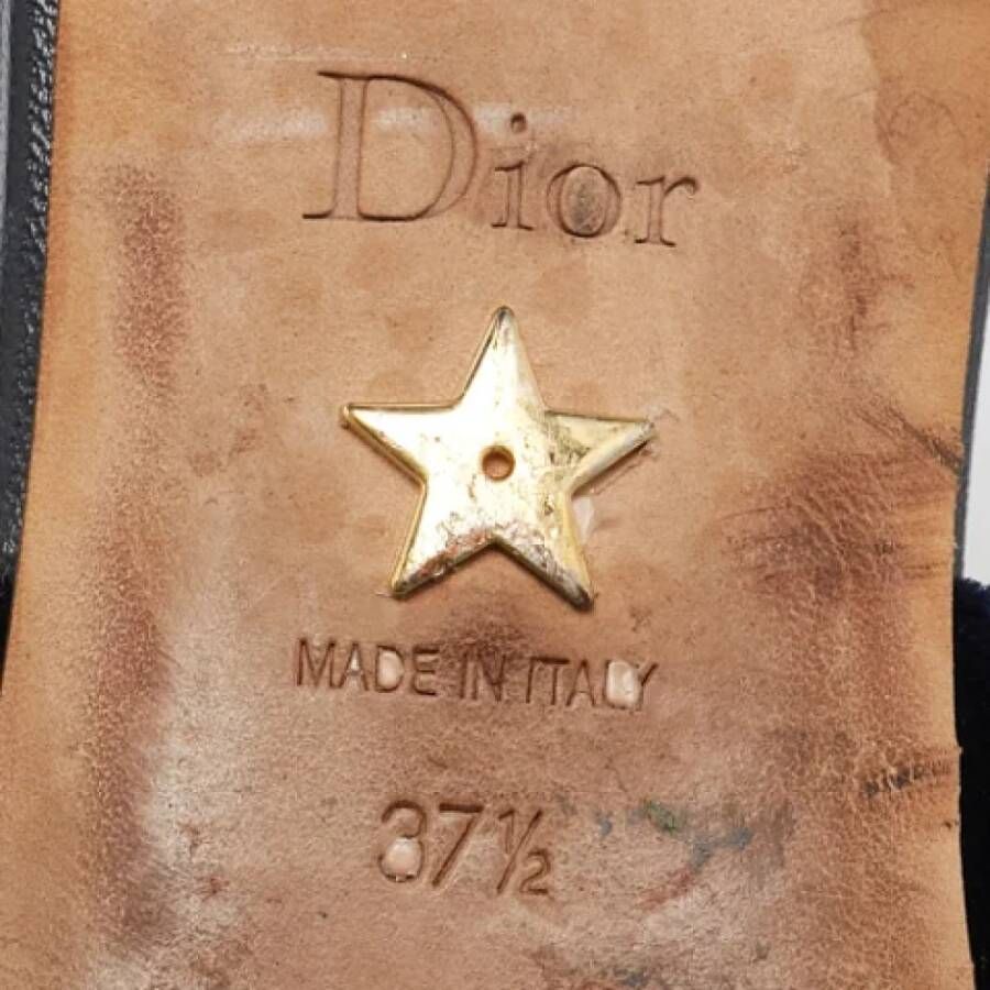 Dior Vintage Pre-owned Velvet flats Blue Dames