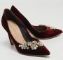 Dior Vintage Pre-owned Velvet heels Red Dames - Thumbnail 4
