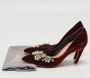 Dior Vintage Pre-owned Velvet heels Red Dames - Thumbnail 9