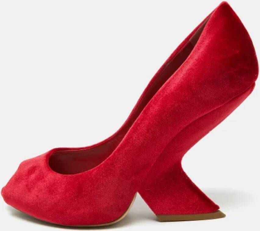 Dior Vintage Pre-owned Velvet heels Red Dames