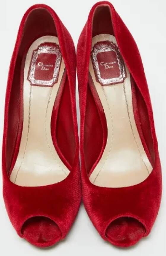 Dior Vintage Pre-owned Velvet heels Red Dames