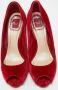 Dior Vintage Pre-owned Velvet heels Red Dames - Thumbnail 3