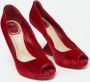 Dior Vintage Pre-owned Velvet heels Red Dames - Thumbnail 4