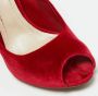 Dior Vintage Pre-owned Velvet heels Red Dames - Thumbnail 7