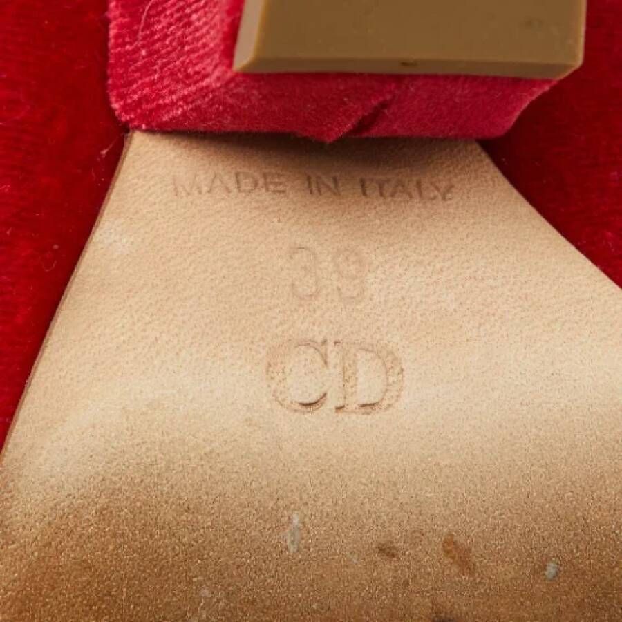 Dior Vintage Pre-owned Velvet heels Red Dames