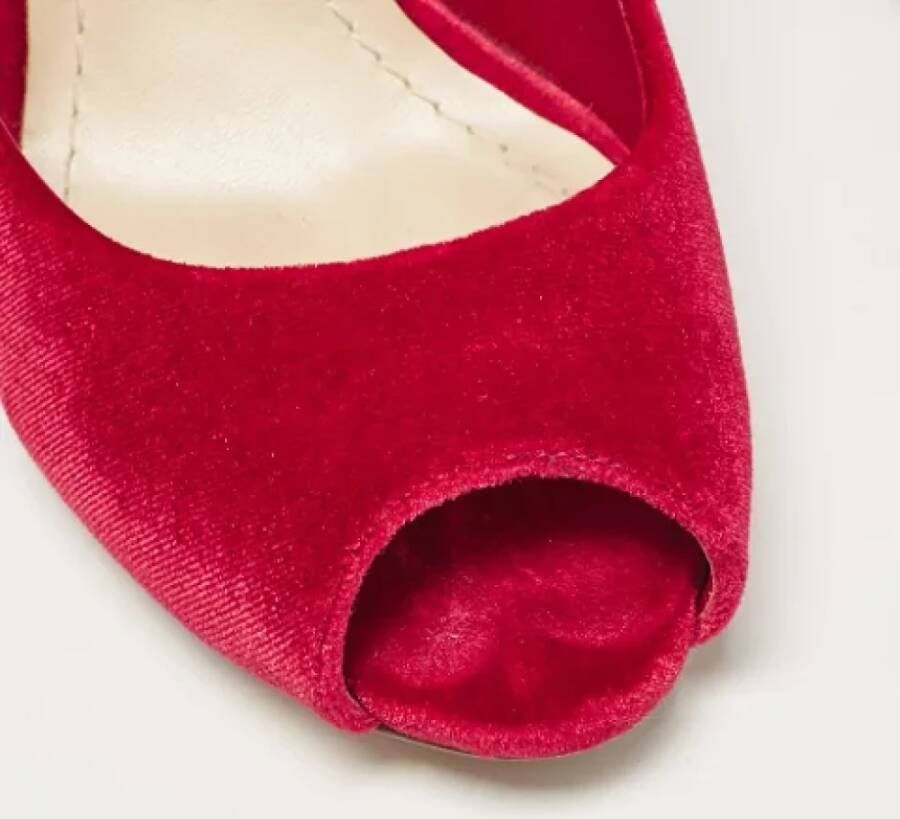 Dior Vintage Pre-owned Velvet heels Red Dames
