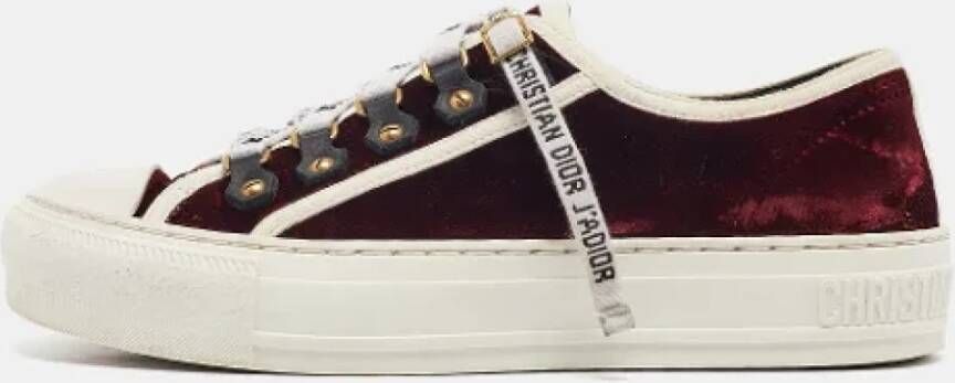Dior Vintage Pre-owned Velvet sneakers Red Dames