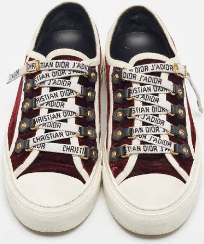 Dior Vintage Pre-owned Velvet sneakers Red Dames