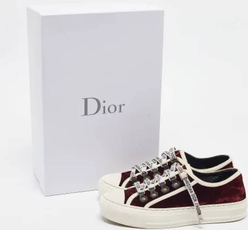 Dior Vintage Pre-owned Velvet sneakers Red Dames