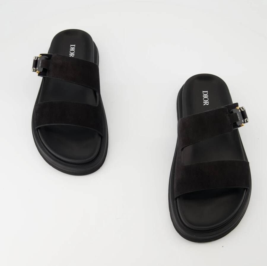 Dior Zwarte Aqua Sandalen Slip-On Open-Teen