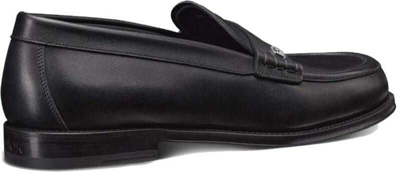 Dior Zwarte Leren Loafers Stijlvolle Herenschoenen