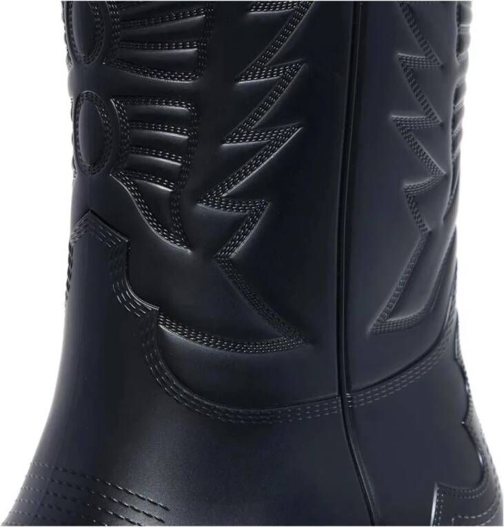 Dior Zwarte Leren Platte Hak Laars