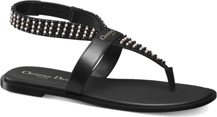 Dior Zwarte Sandaal met Harspareldetails