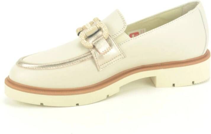 DL Sport Beige Platin Moccasin Loafers Vrouwen Beige Dames