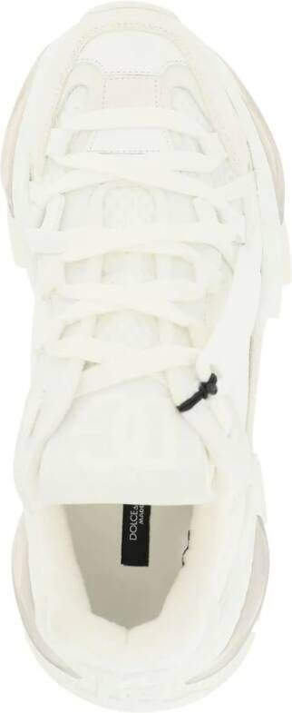 Dolce & Gabbana Witte nylon sneakers met leren en suède details White - Foto 10