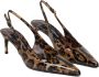 Dolce & Gabbana Animalier bruin kalfsleren slingback pumps Brown Dames - Thumbnail 5