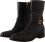Dolce & Gabbana Black Leather Flats Logo Short Boots Shoes Zwart Dames - Thumbnail 3