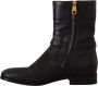 Dolce & Gabbana Black Leather Flats Logo Short Boots Shoes Zwart Dames - Thumbnail 5