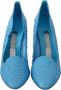 Dolce & Gabbana Blauwe Kristallen Bloemen Cinderella Hakken Blue Unisex - Thumbnail 4
