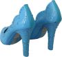 Dolce & Gabbana Blauwe Kristallen Bloemen Cinderella Hakken Blue Unisex - Thumbnail 7