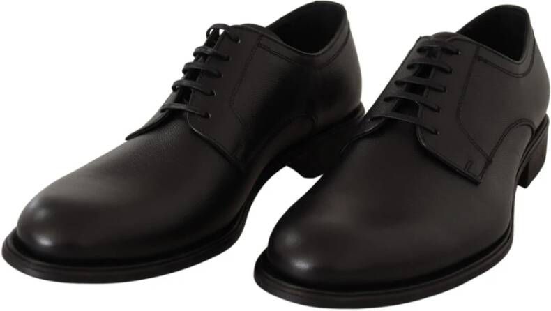 Dolce & Gabbana Authentieke Italiaanse Derby Formele Schoenen Black Heren