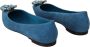 Dolce & Gabbana Blauwe Suède Kristallen Loafers Platte Schoenen Blue Dames - Thumbnail 2