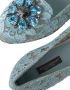 Dolce & Gabbana Blauwe Kant Kristallen Platte Schoenen Blue Dames - Thumbnail 9