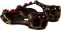 Dolce & Gabbana Bloemen Luipaard T-Strap Sandalen Multicolor Dames - Thumbnail 4