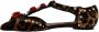 Dolce & Gabbana Bloemen Luipaard T-Strap Sandalen Multicolor Dames - Thumbnail 5