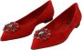 Dolce & Gabbana Rode Slip-On Flats met Kristallen Red Dames - Thumbnail 8