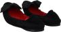 Dolce & Gabbana Black Suede Red Ballerina Flats Shoes - Thumbnail 3