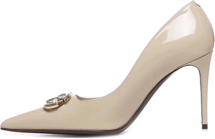 Dolce & Gabbana Beige Hakken Décolleté in Glanzend Kalfsleer