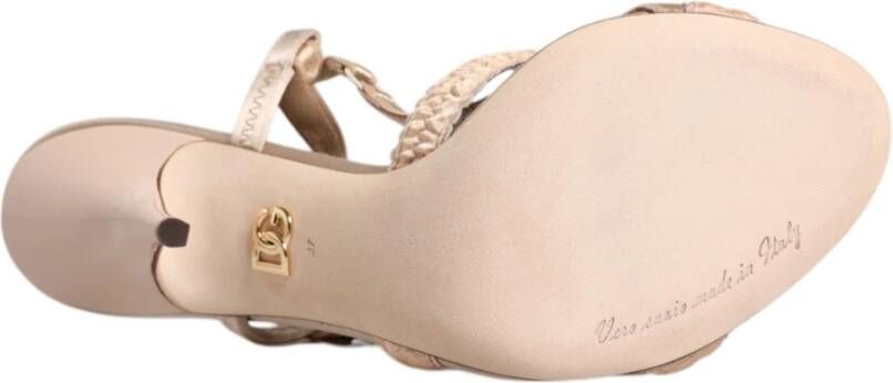 Dolce & Gabbana Beige Keira Slingback Hakken Sandalen