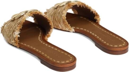Dolce & Gabbana Beige Leren Sandalen met Vintage Messing