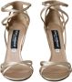Dolce & Gabbana Beige Leren Strappy Heels Sandalen Beige Dames - Thumbnail 2