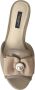 Dolce & Gabbana Beige Logo Parel Platte Sandalen Beige Dames - Thumbnail 7