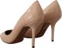 Dolce & Gabbana Beige Nude Leren Bellucci Hakken Pumps Schoenen Beige Dames - Thumbnail 2