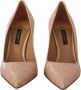 Dolce & Gabbana Beige Nude Leren Bellucci Hakken Pumps Schoenen Beige Dames - Thumbnail 5