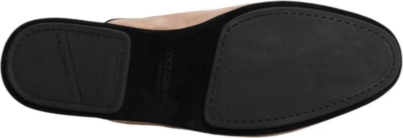 Dolce & Gabbana Beige Suède Slides Platte Schoenen