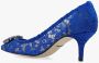 Dolce & Gabbana Elegante Kant Hakken met Juweelversiering Blue Dames - Thumbnail 6