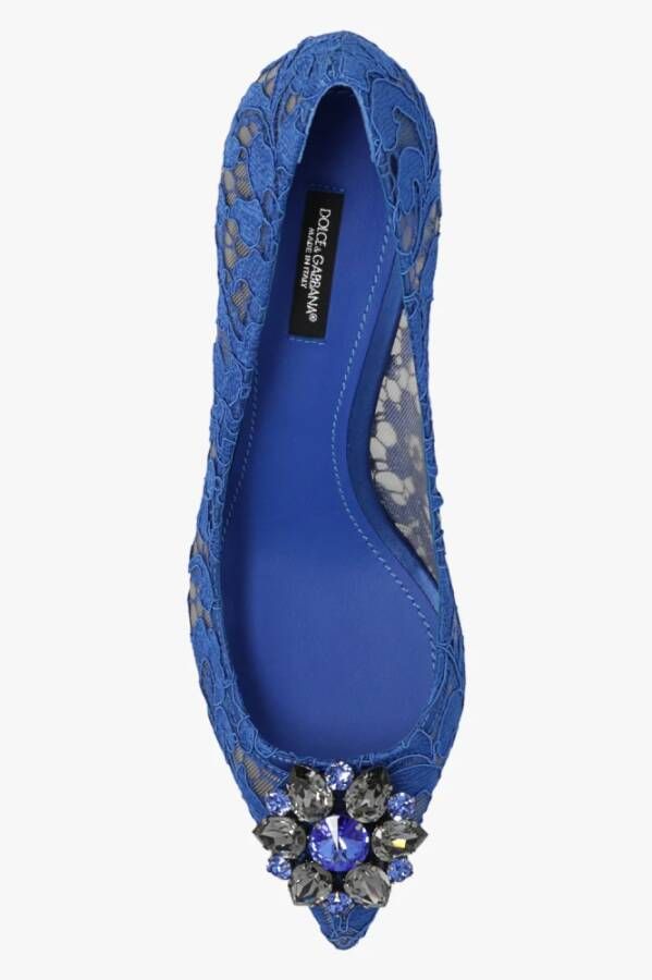 Dolce & Gabbana Bellucci kanten stiletto pumps Blue Dames