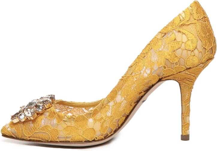 Dolce & Gabbana Bellucci Taormina Kant Hakken Yellow Dames