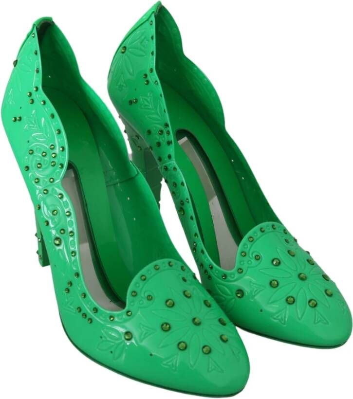 Dolce & Gabbana Betoverende Assepoester Kristal Pumps Green Dames