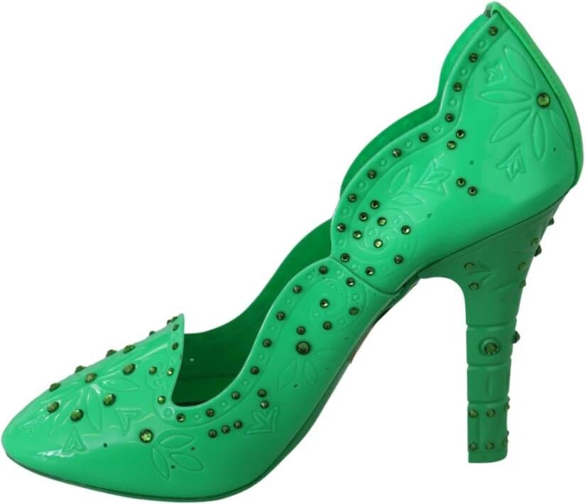 Dolce & Gabbana Betoverende Assepoester Kristal Pumps Green Dames
