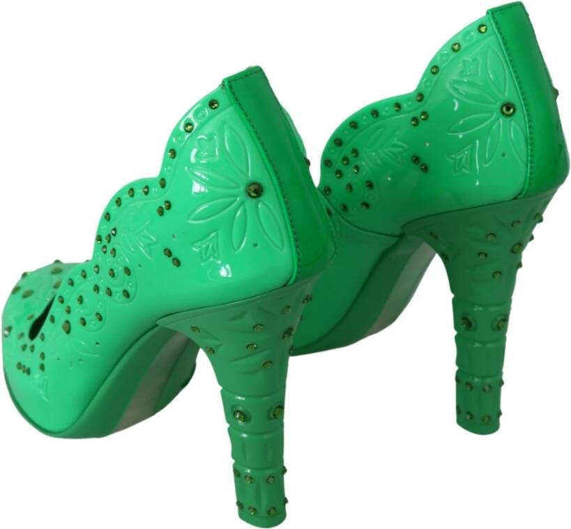 Dolce & Gabbana Betoverende Assepoester Kristal Pumps in Groen Green Dames