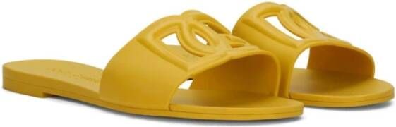 Dolce & Gabbana Gele Logo Slides Open Teen Instapper Yellow Dames