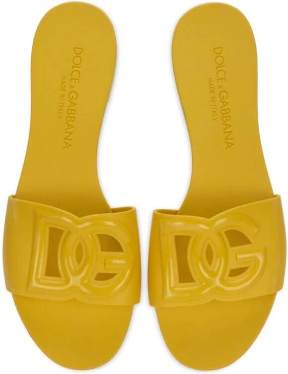 Dolce & Gabbana Gele Logo Slides Open Teen Instapper Yellow Dames