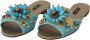 Dolce & Gabbana Blauwe Kristallen Exotische Leren Sandalen Blue Dames - Thumbnail 2